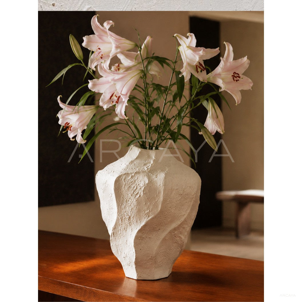 Handmade Stoneware Irregular Vase in detail