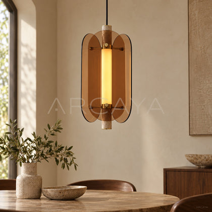 Amber Three Wing Pendant Light 21955 - main