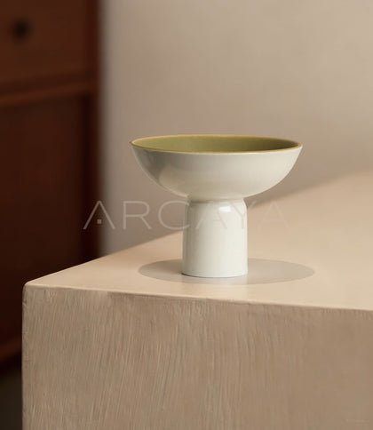 Handmade Footed Ceramic Sauce Dish - scene