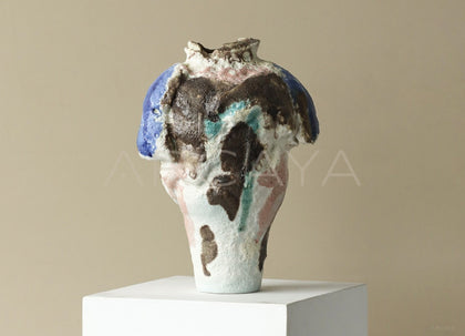 Wabi Sabi Abstract Textured Ceramic Vase - scene