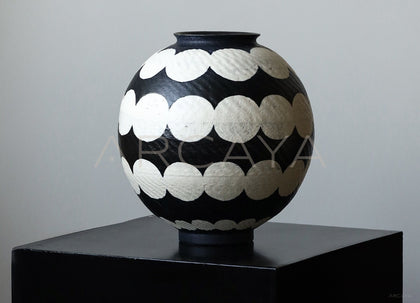 Dadan Hand Painted Large Ceramic Vase - scene