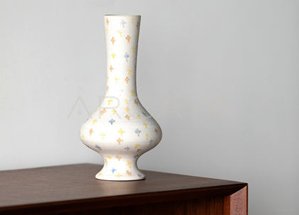 Dadan Hand Painted Cross Pattern Long Neck Vase - scene
