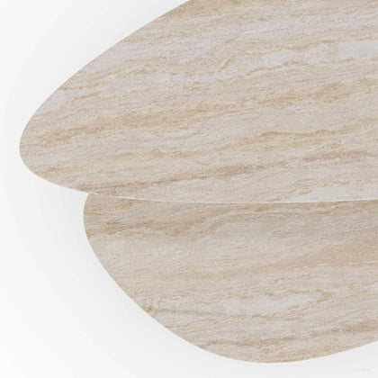 Aston Travertine Solid Wood Coffee Table - scene