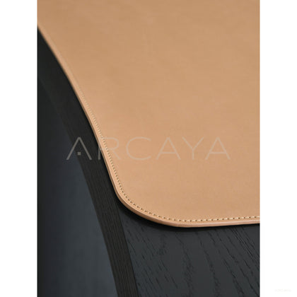 Oak Solid Wood Desk Matte Black Brushed - scene