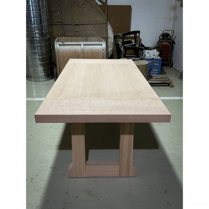 Old Money Oak Matte Black Brushed Long Dining Table - scene