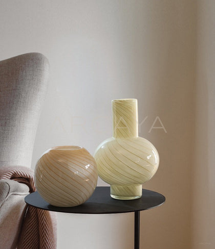 Mid Century Striped Gourd Vase - scene