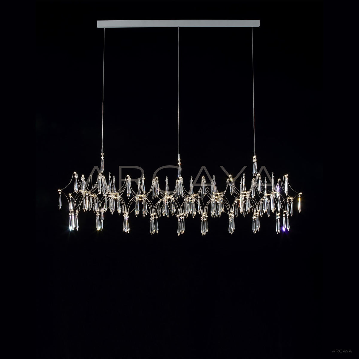 Linear Crystal Chain Web Pendant Light 97244 in detail