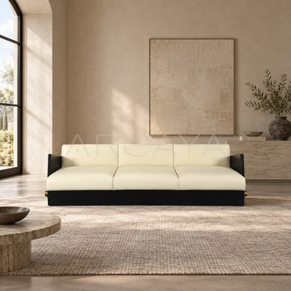 Bauhaus Straight Leather Sofa - scene