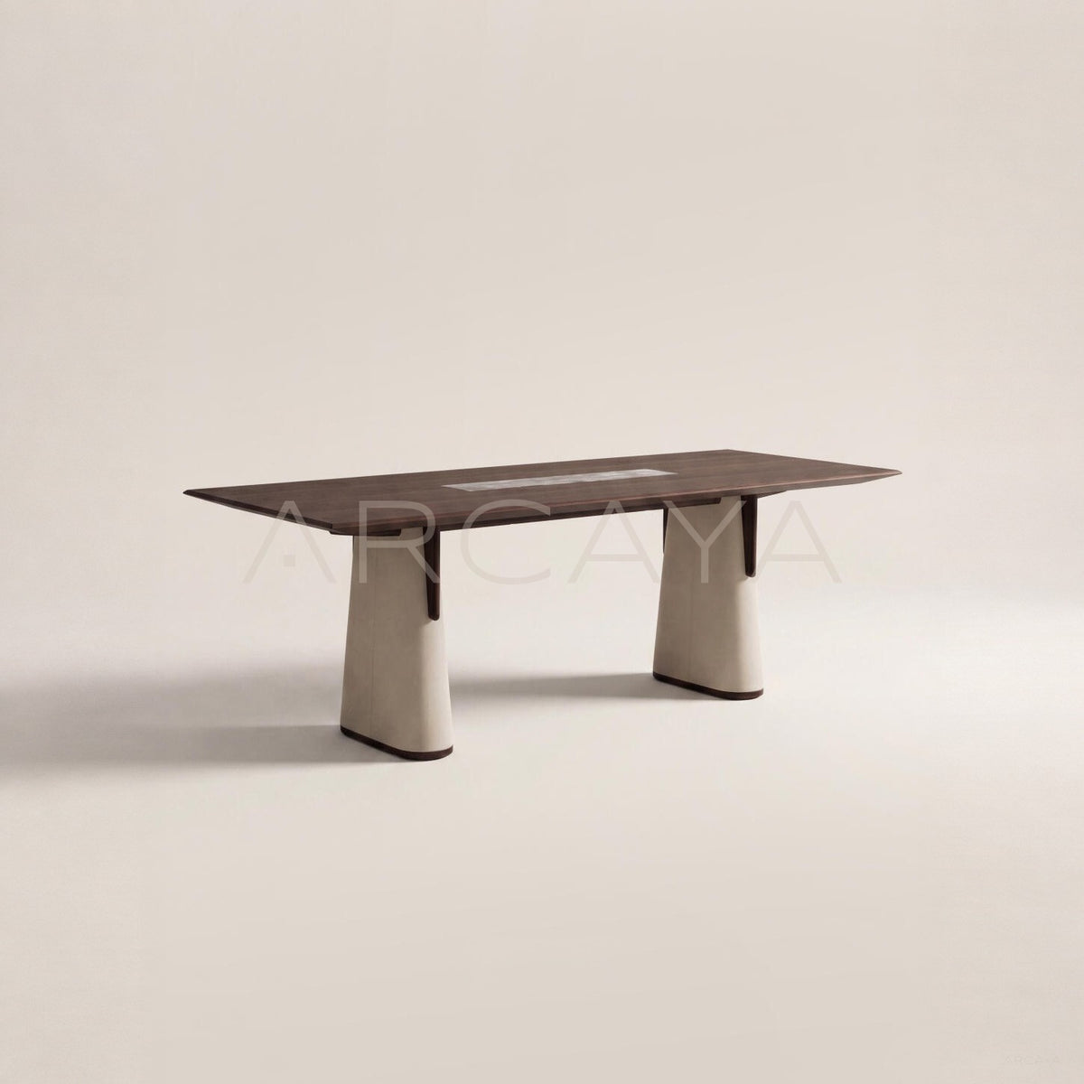 Walnut Marble Inlay Three Use Desk Table - main