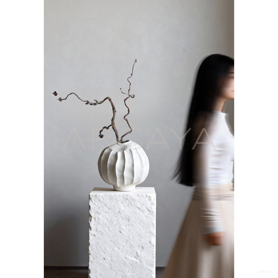 Wabi Sabi Jingdezhen Handmade Ceramic Vase in detail