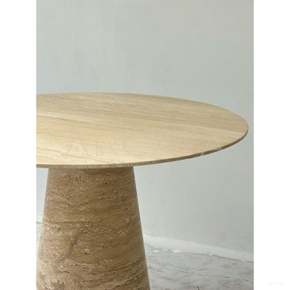 Natural Cream Travertine Dining Table - scene