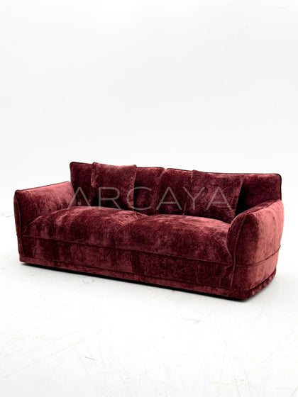 Bean Paste Pink Chenille Sofa - scene