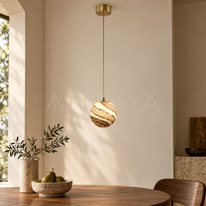 Stone Planet Single Globe Pendant Light 60184 - main