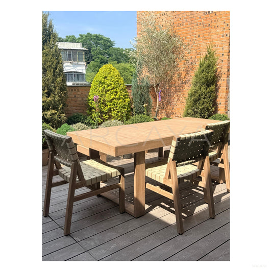 Teak Outdoor Dining Set Villa - scene