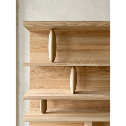 Sandblasted Cedar Old Money Bookshelf - scene
