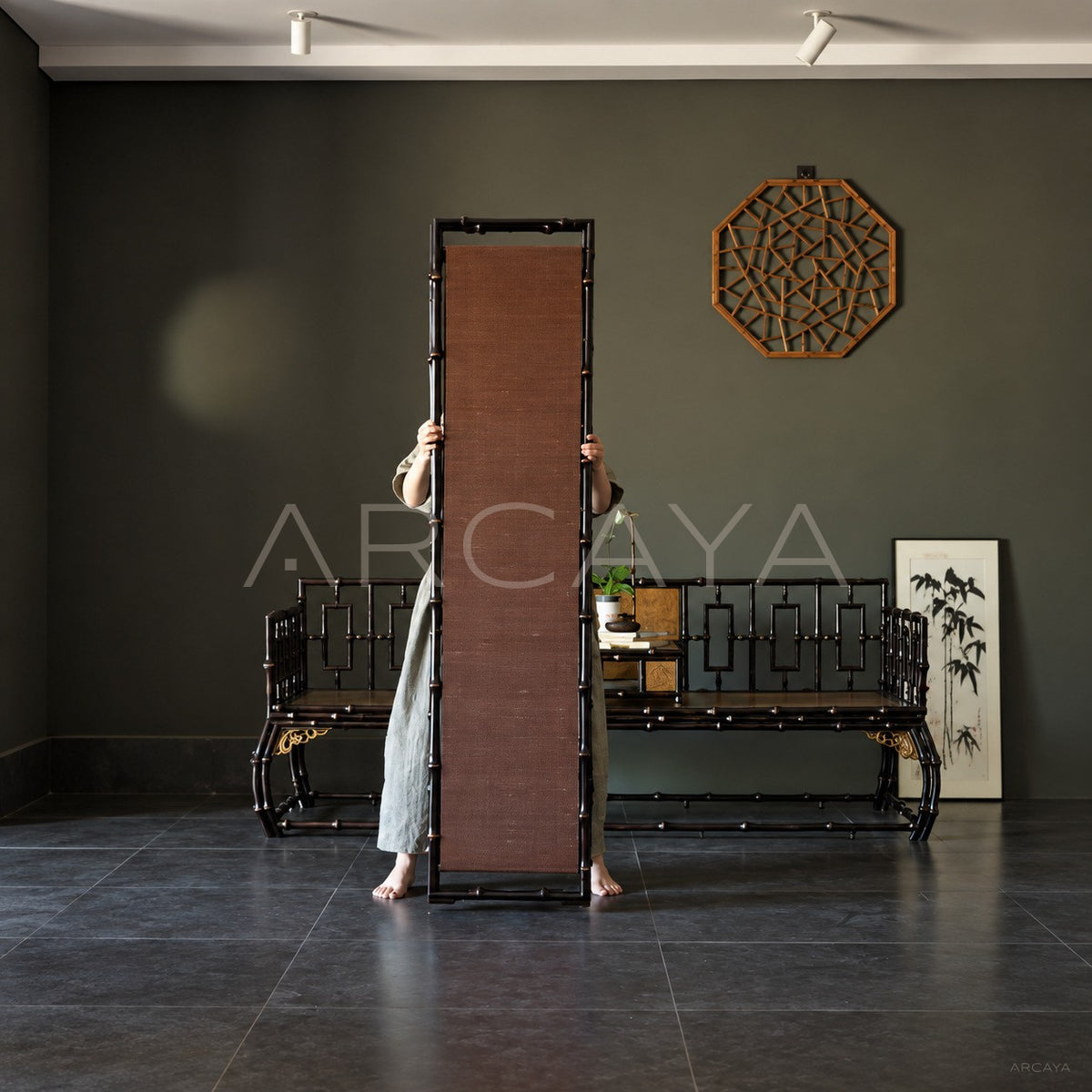 Mengxi Four Panel Folding Screen in detail