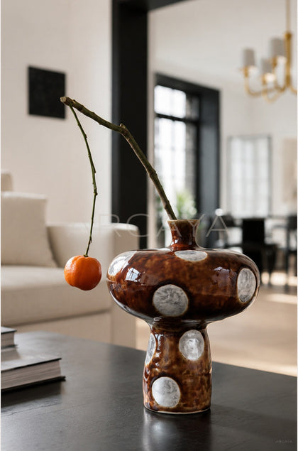 Dadan Mushroom Art Ceramic Vase - scene