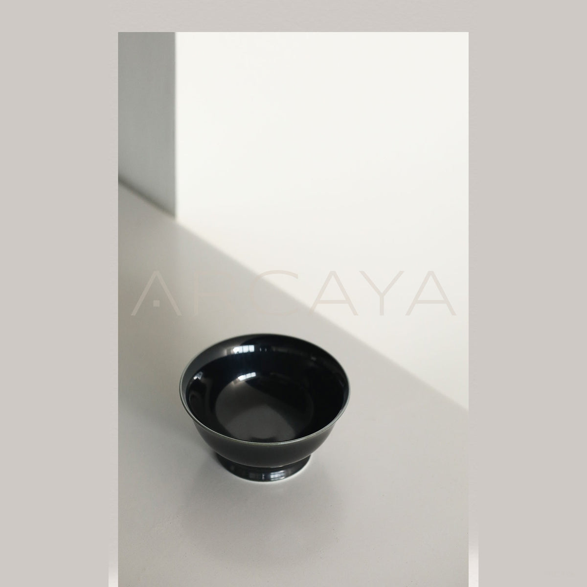 Handmade Black Gold Footed Tea Bowl in detail