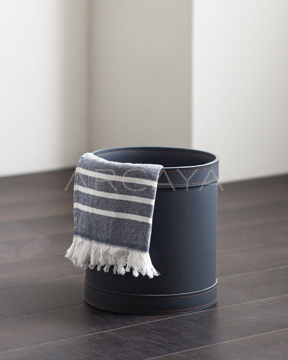 Leather Storage Bucket Laundry Bin - scene