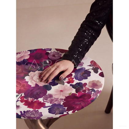 Purple Floral Side Table - scene