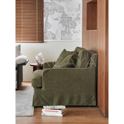 Souffle Vintage Green Sofa - scene