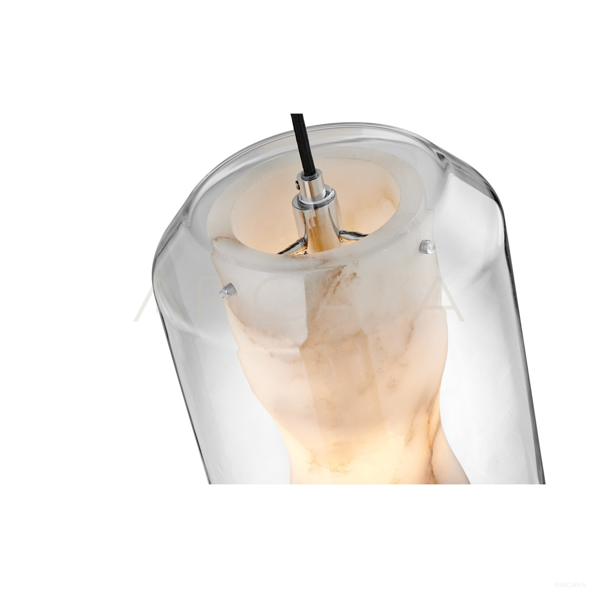 Glass Alabaster Cylinder Pendant Light 10811 in detail