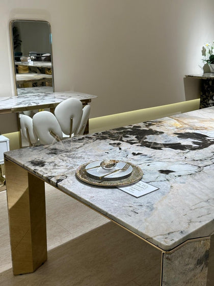 Black Diamond Pandora Stone Dining Table - scene