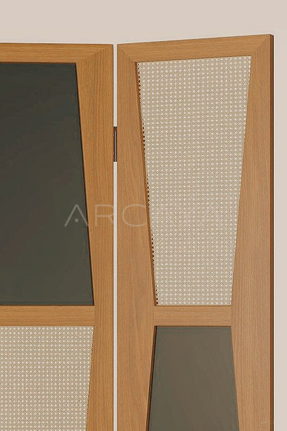 Asymmetric Mid Century Wabi Sabi Folding Screen - scene
