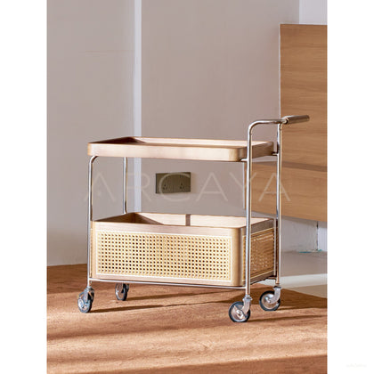 Rattan Mobile Trolley — Storage - scene