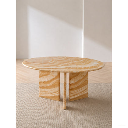 Caramel Stone Pattern Dining Table - scene