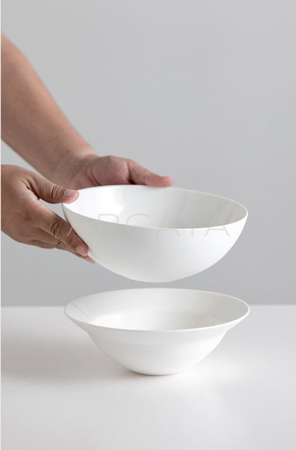 Sunxun Collab White Porcelain Wide Soup Bowl - scene