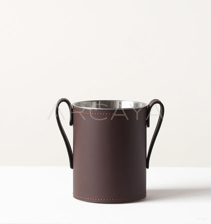 Leather Stainless Steel Ice Bucket - scene