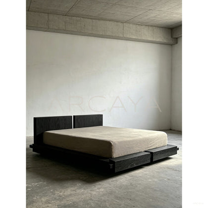 Somnus Minimalist Solid Wood Bed - scene