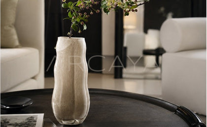 New Chinese Grey White Glass Vase - scene