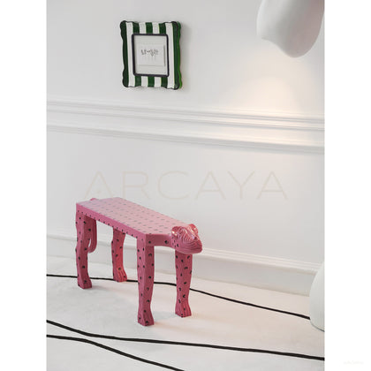 Pink Leopard Bench - scene