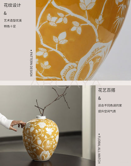 Blue White Porcelain Large Jar Vase - scene