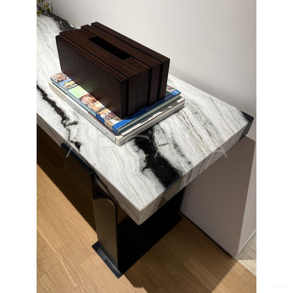 Black White Textured Entryway Table - scene