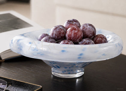 Handmade Glazed Glass Fruit Bowl - scene