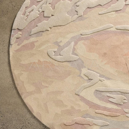 Wood Wabi Sabi Cream Style Rug - scene