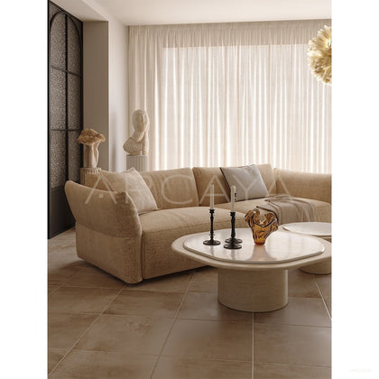 Marble Travertine Nesting Coffee Table - scene