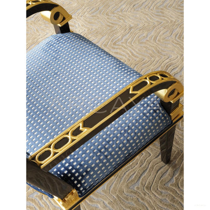 Royal Blue Gilded French Dining Set — Dining Chair - scene