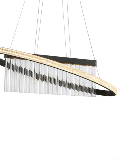 Linear Crystal Tilted Ring Pendant Light 23016 - scene
