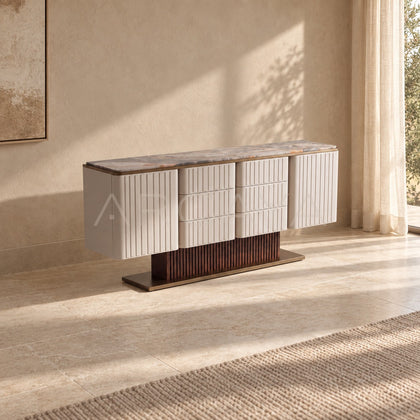 Italian Stone Vertical Stripe Sideboard - scene