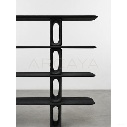 Patine Dark Wood Bookcase - scene