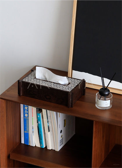 Handmade Horsehair Hide Tissue Box - scene
