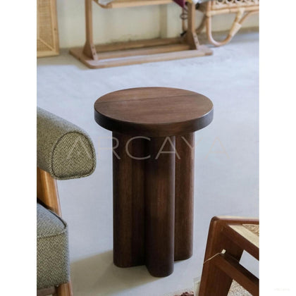 Champagne Teak Side Table - scene