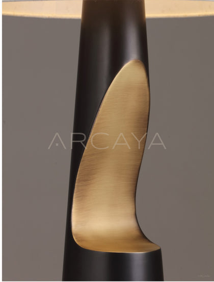 Black Gold Column Fabric Shade Table Lamp 96332 - detail