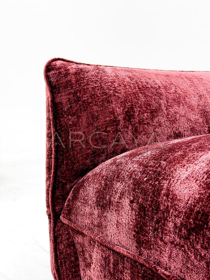 Bean Paste Pink Chenille Sofa - detail