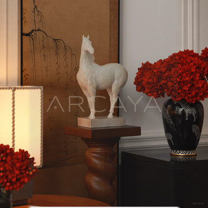 Faux Jade White Horse Sculpture - main