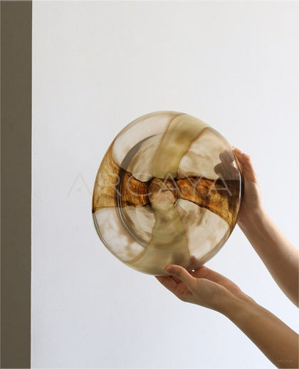 Vintage Glass Fruit Bowl Mid Century - scene